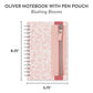 Blushing Blooms Oliver Notebook with Pen Pocket