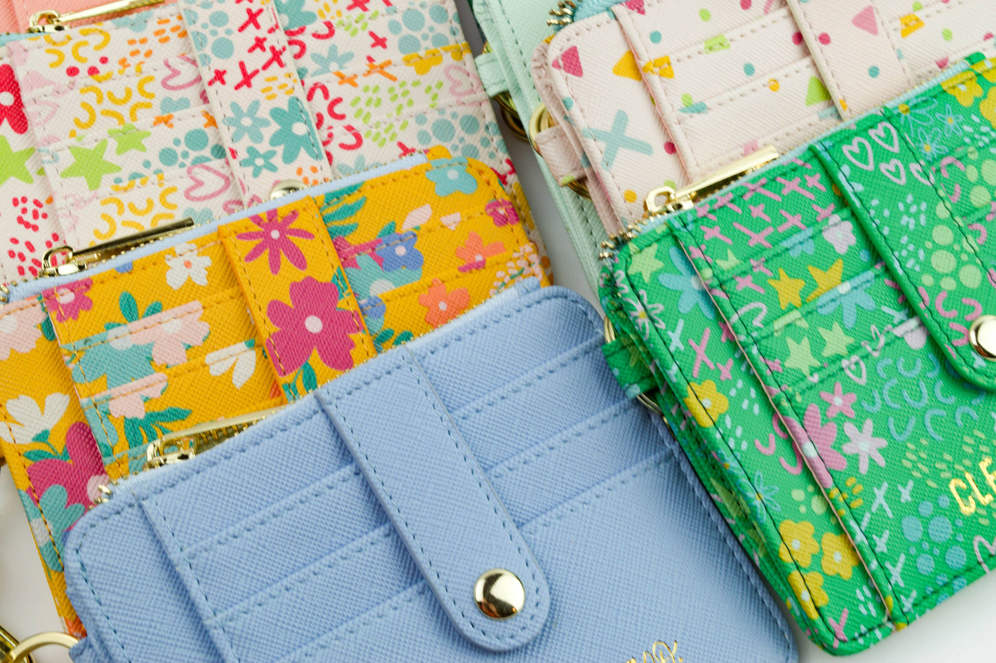 Wallet Keychain - Emerald Rainbow Terrazzo