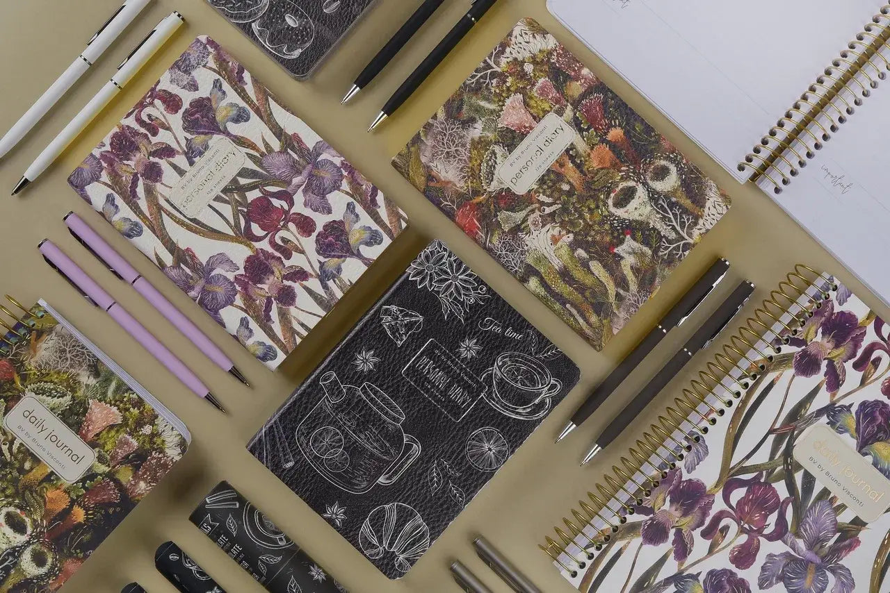 Vegan Leather  Daily Planner Planner - Irises