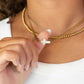 18K Gold PVD Stainless Steel Shell Cross Connector Charm