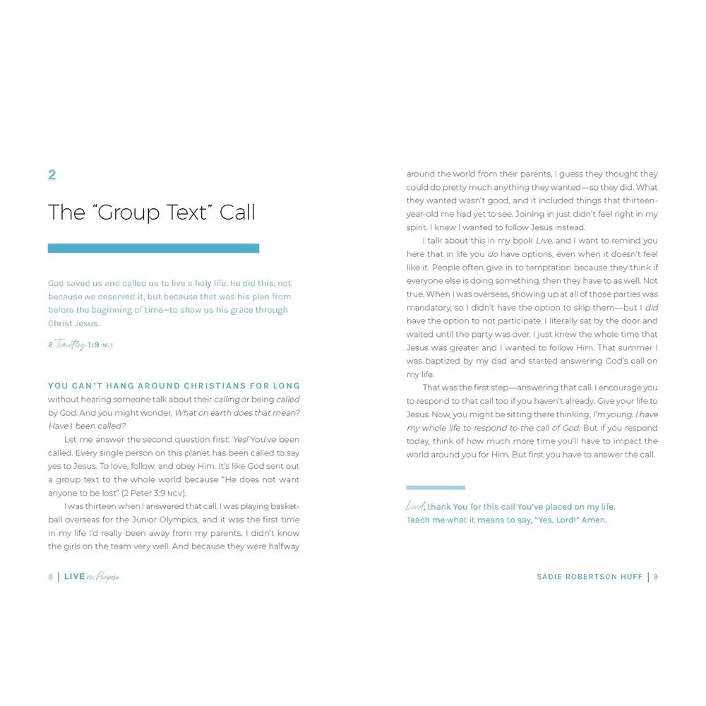 Live On Purpose : 100 Devotions For Letting Go of Fear and Following God