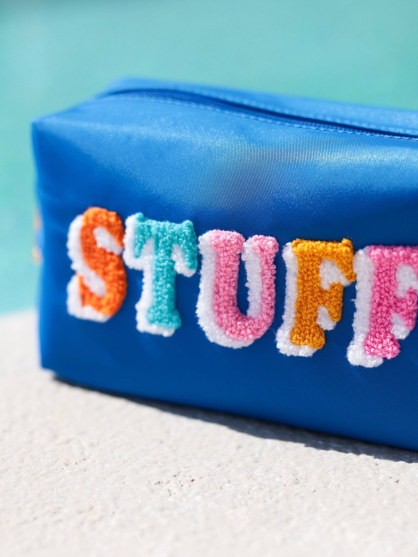 "STUFF" SMALL ZIP POUCH, OCEAN