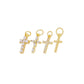 Gold, Pearl & CZ Mini Cross Charms for Jewelry Making