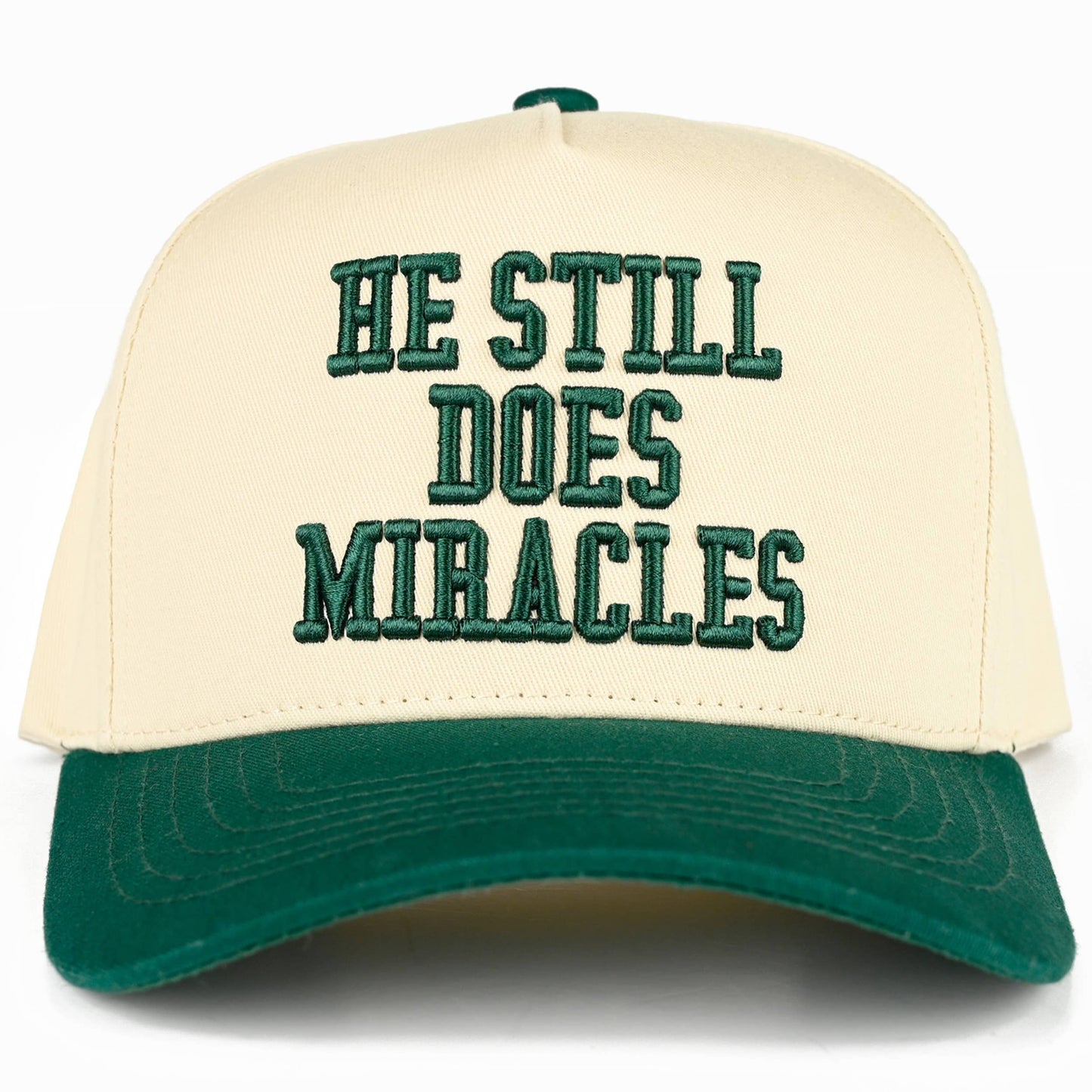 C.C HE STILL DOES MIRACLES Letter Two Tone Trucker Hat