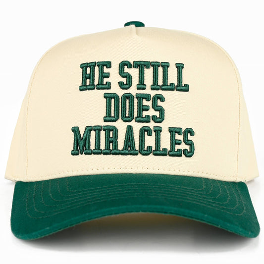 C.C HE STILL DOES MIRACLES Letter Two Tone Trucker Hat