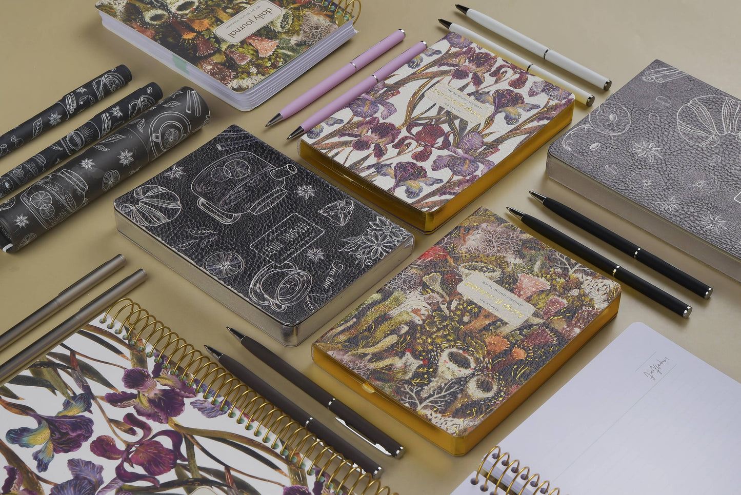 Vegan Leather  Daily Planner Planner - Irises