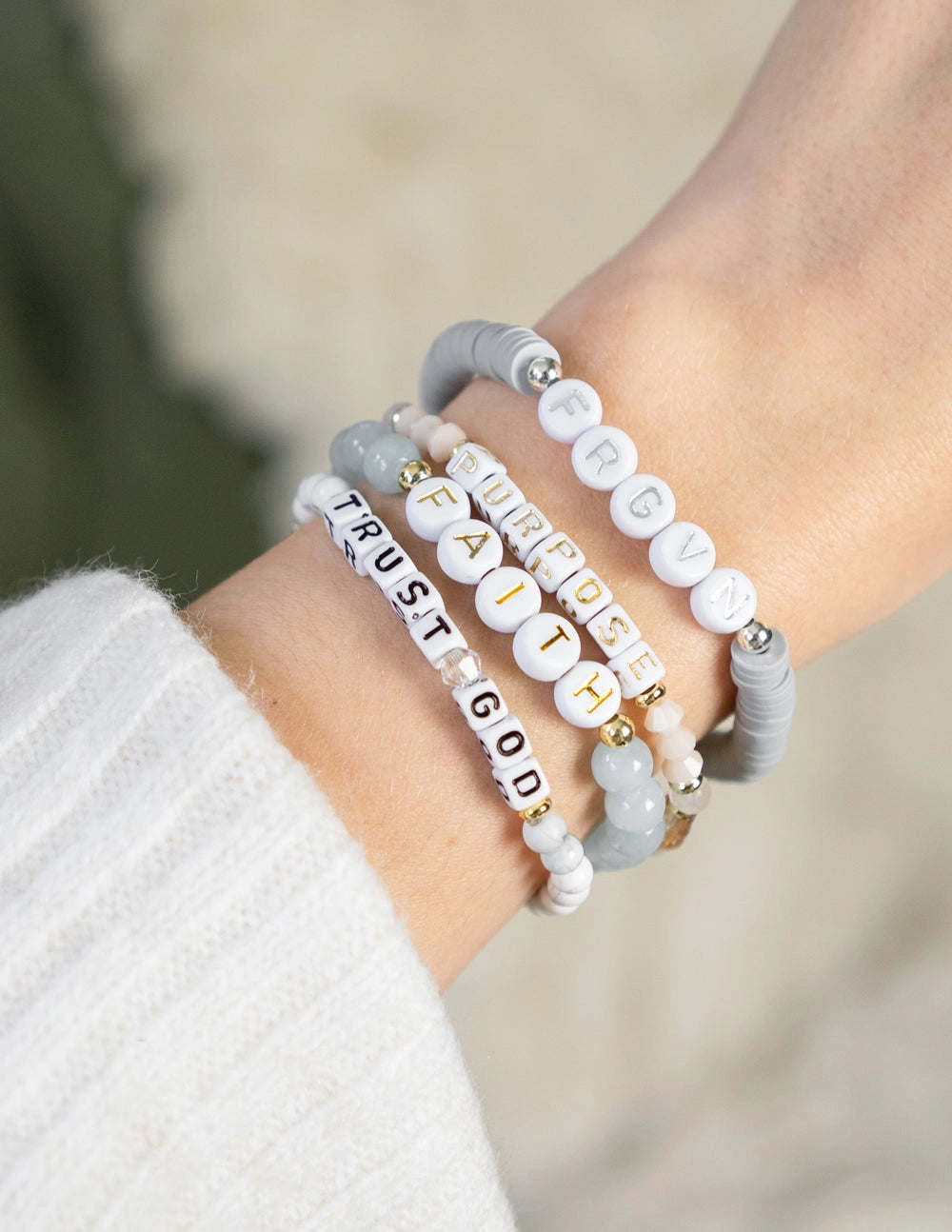 Trust God Letter Bracelet- Small