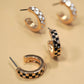 Magnolia MINI CHECKER HOOP HUGGIE EARRINGS