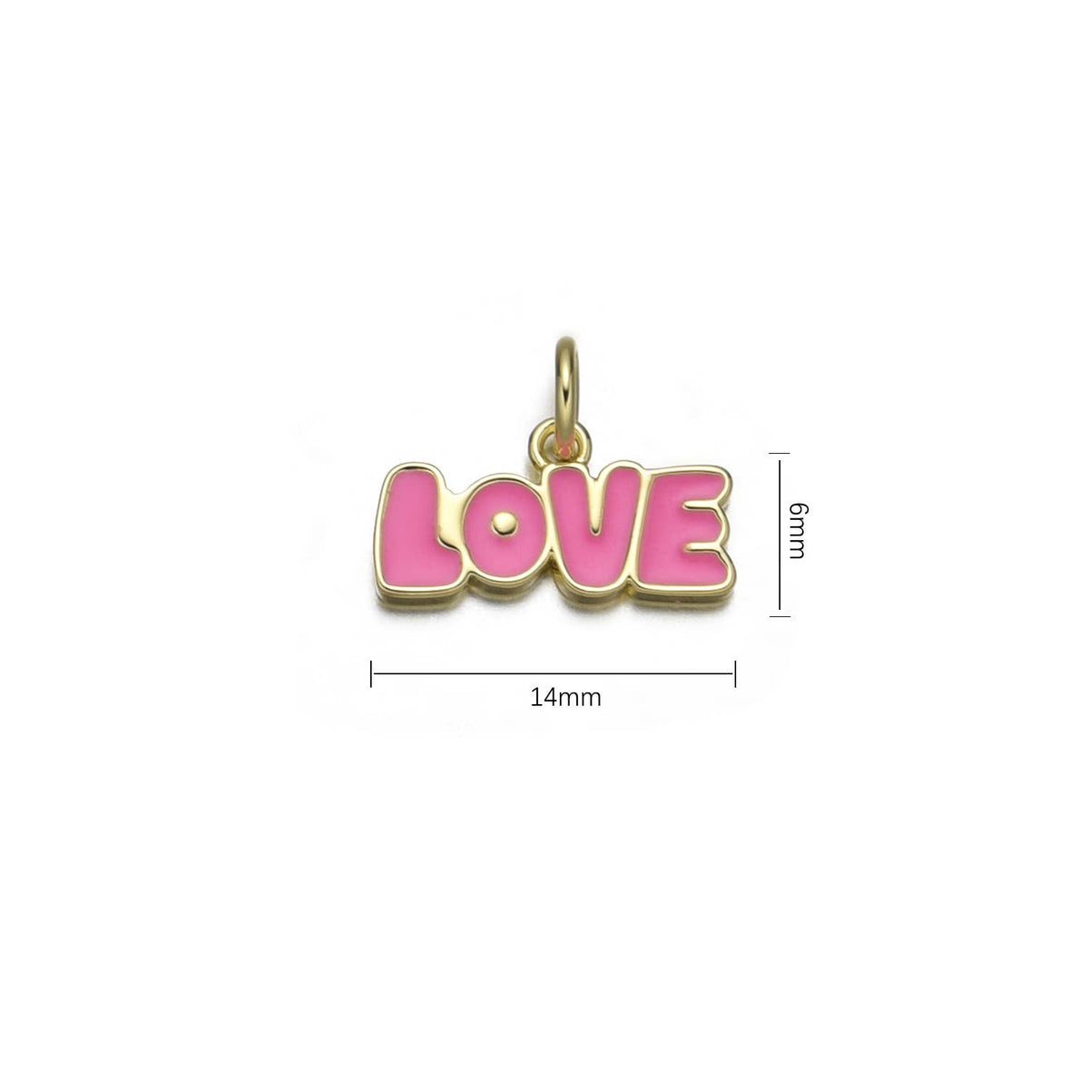 Gold LOVE Monogram Charm, Pink Love Charm CPG3092