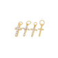 Gold, Pearl & CZ Mini Cross Charms for Jewelry Making