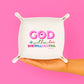 Christian gift tray God is within her trinket tray colorful
