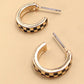 Magnolia MINI CHECKER HOOP HUGGIE EARRINGS
