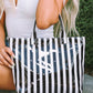 Magnolia Glossy Striped Large Tote Bag