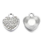 Alloy Rhinestone Heart Charm