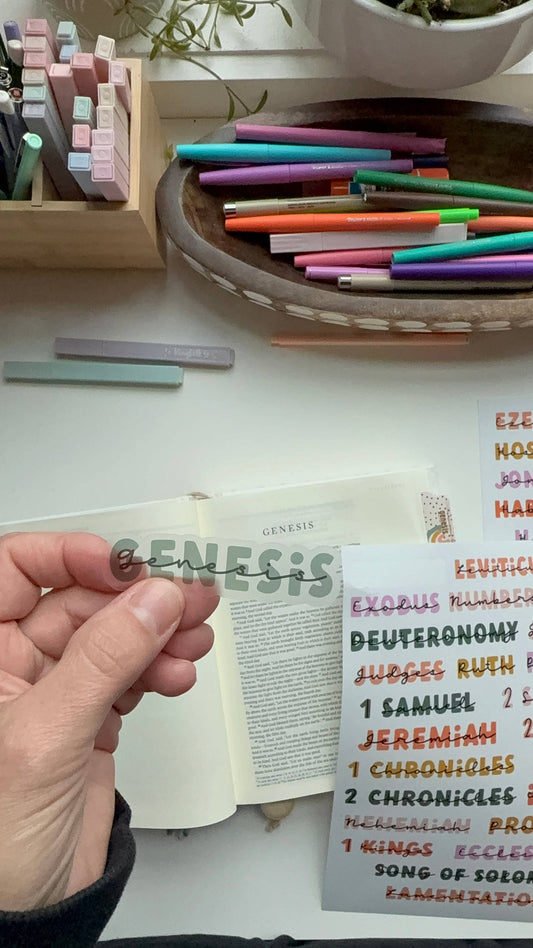 Books of the Bible Header Sticker Labels - HIPPIE DREAMS