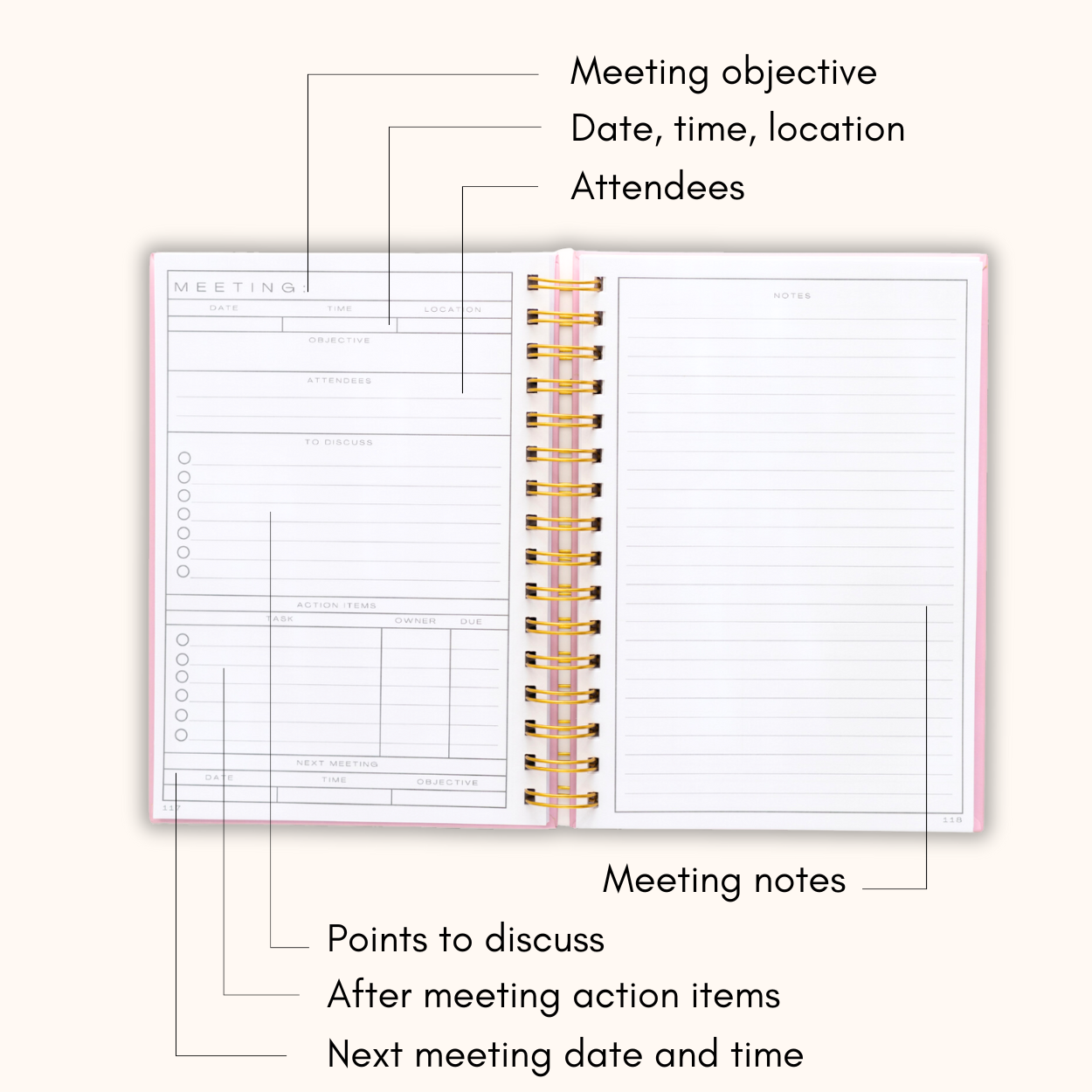 Lamare Meeting Notebook – Project Planner & Work Organizer