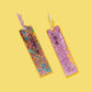 Bookmark - Happy Confetti + Purple Gingham Ribbon
