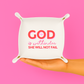 Christian gift tray God is within her trinket tray colorful