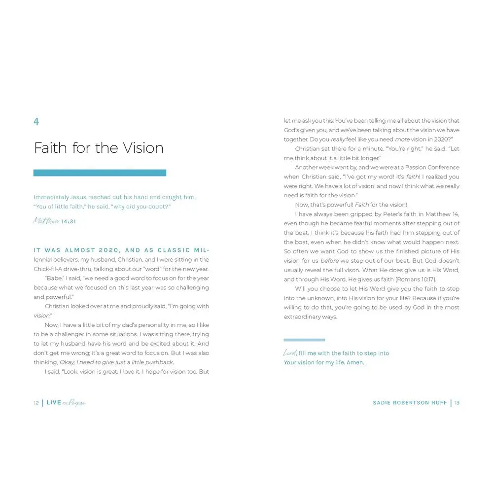 Live On Purpose : 100 Devotions For Letting Go of Fear and Following God