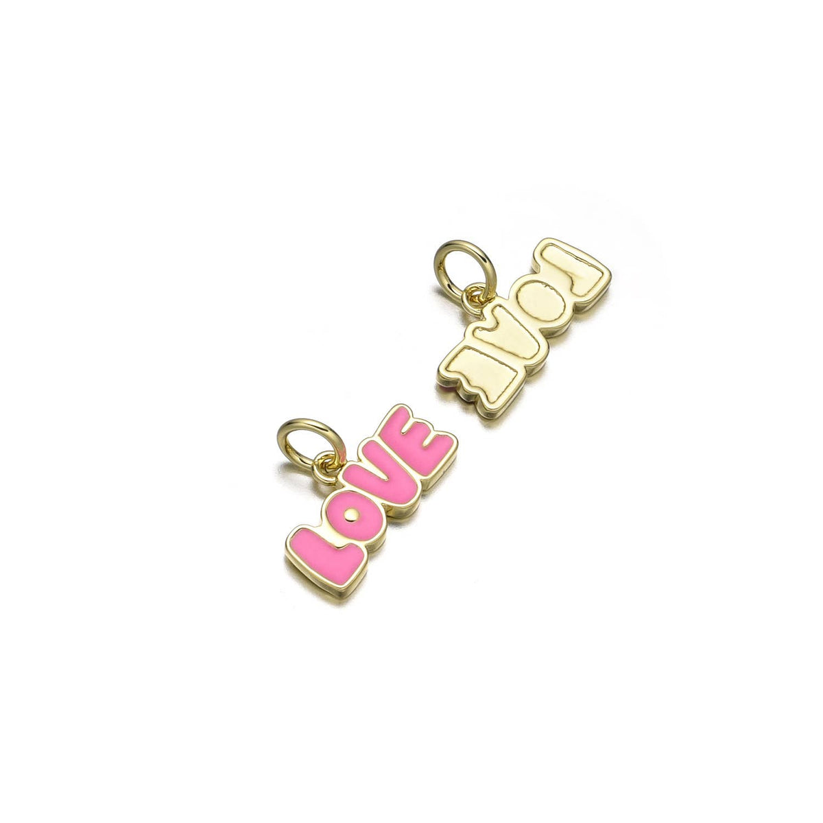Gold LOVE Monogram Charm, Pink Love Charm CPG3092