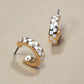 Magnolia MINI CHECKER HOOP HUGGIE EARRINGS