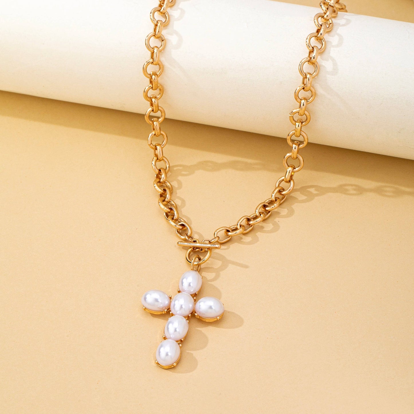 Magnolia Pearl Cross Toggle Necklace