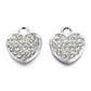Alloy Rhinestone Heart Charm