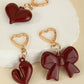 Bow Stainless Heart Shape Hook Keychain Bag Accessory Gifts