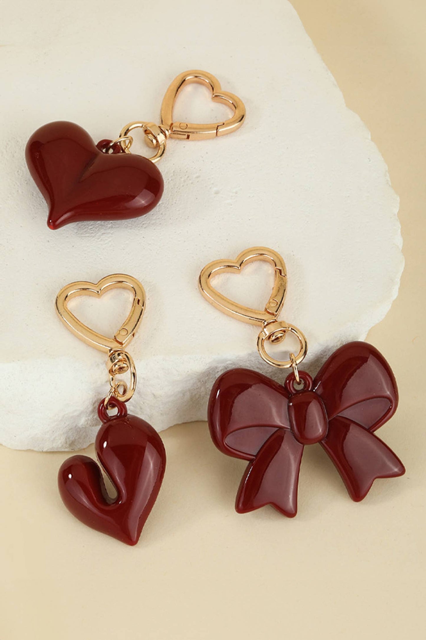 Bow Stainless Heart Shape Hook Keychain Bag Accessory Gifts