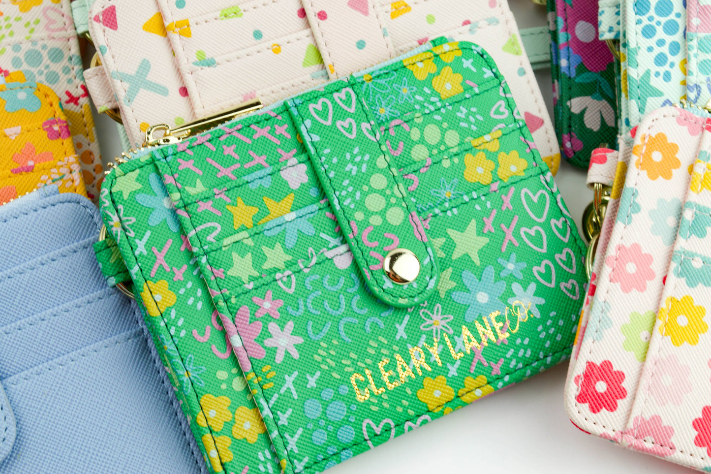 Wallet Keychain - Emerald Rainbow Terrazzo