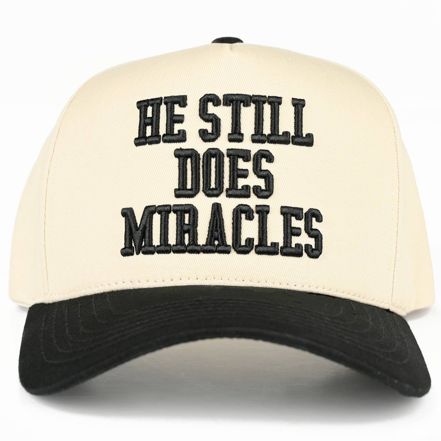 C.C HE STILL DOES MIRACLES Letter Two Tone Trucker Hat