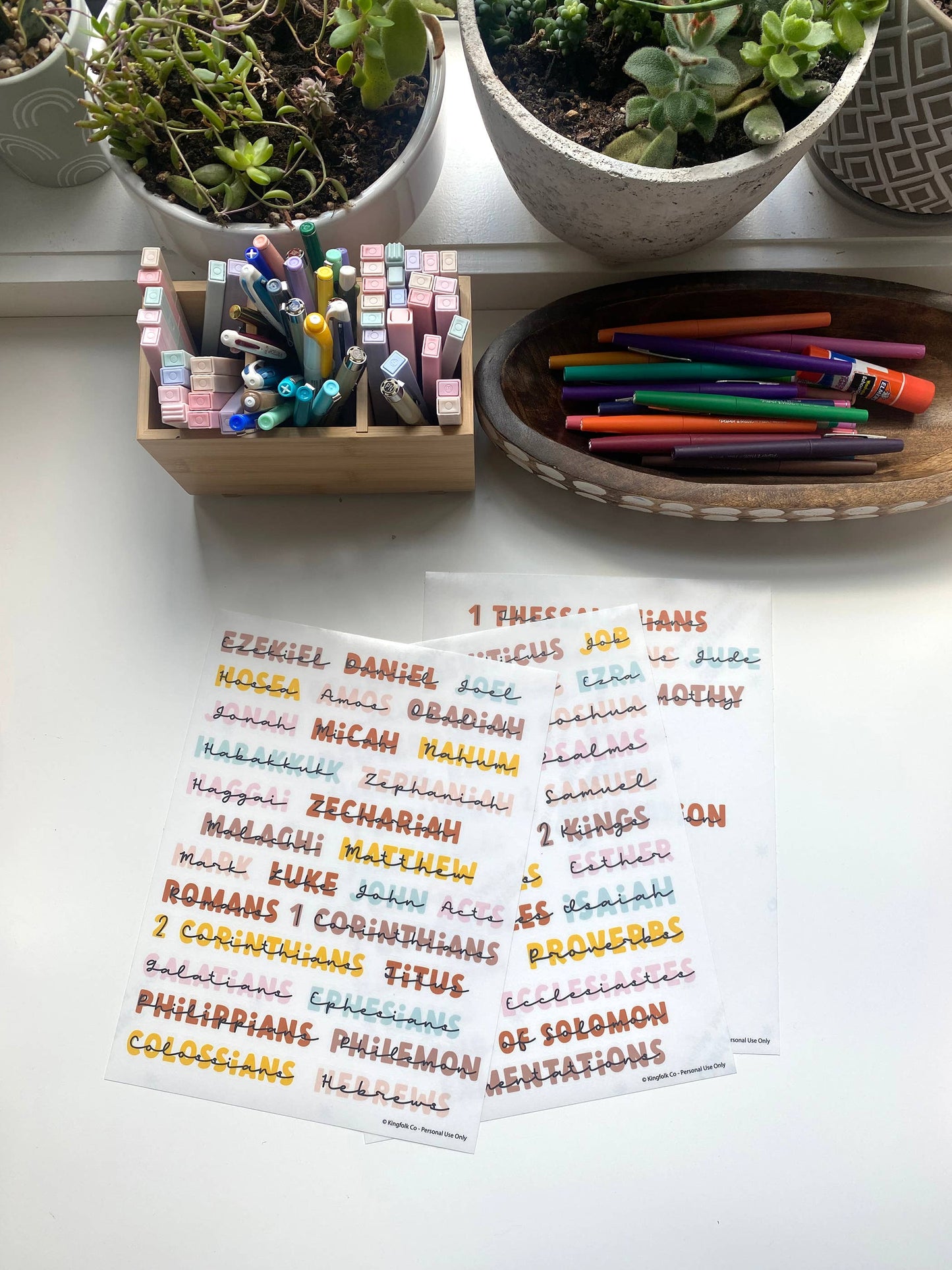 Books of the Bible Header Sticker Labels - BOHO