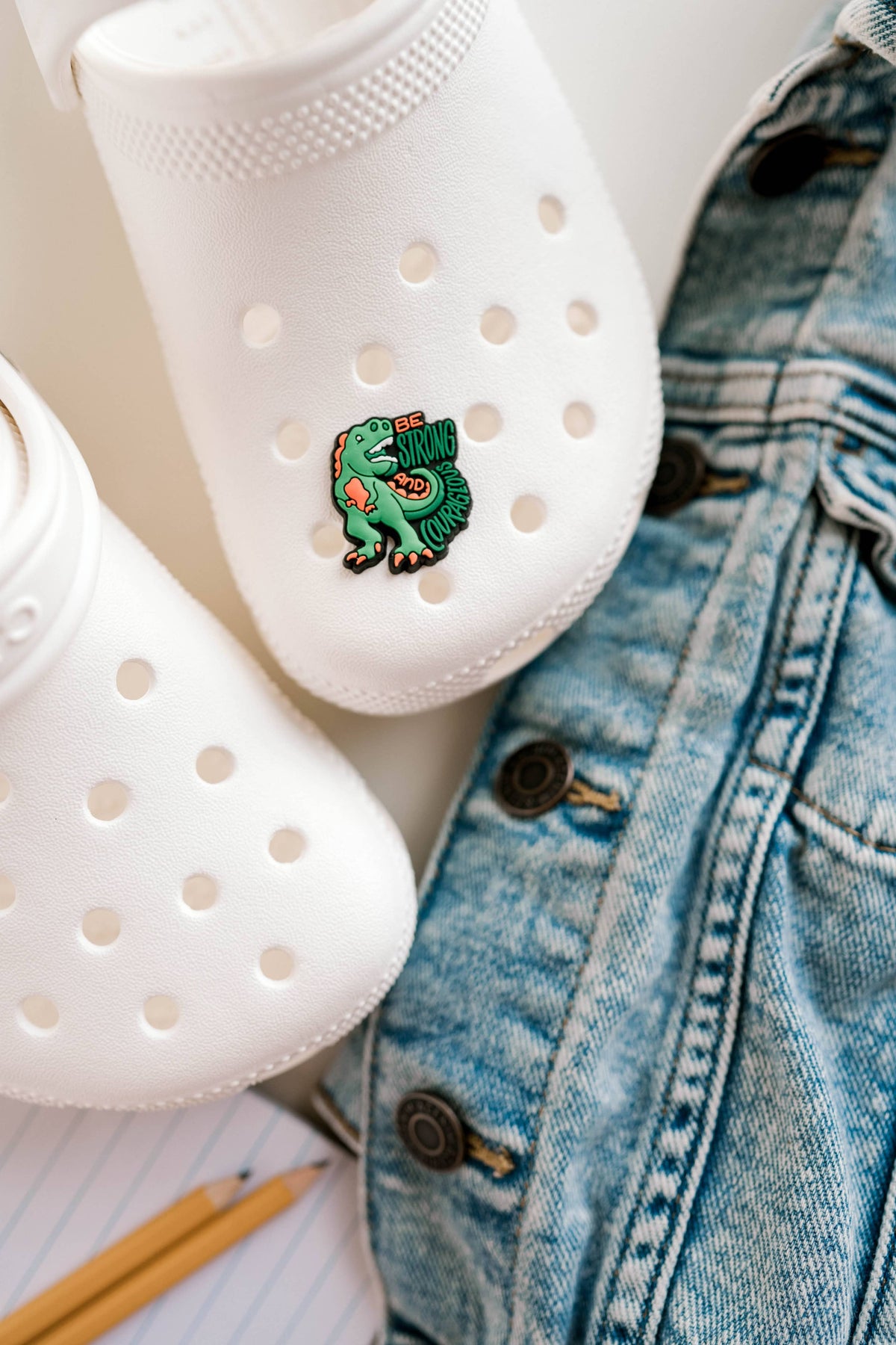 Strong + Courageous Shoe Charm I Christian Gift
