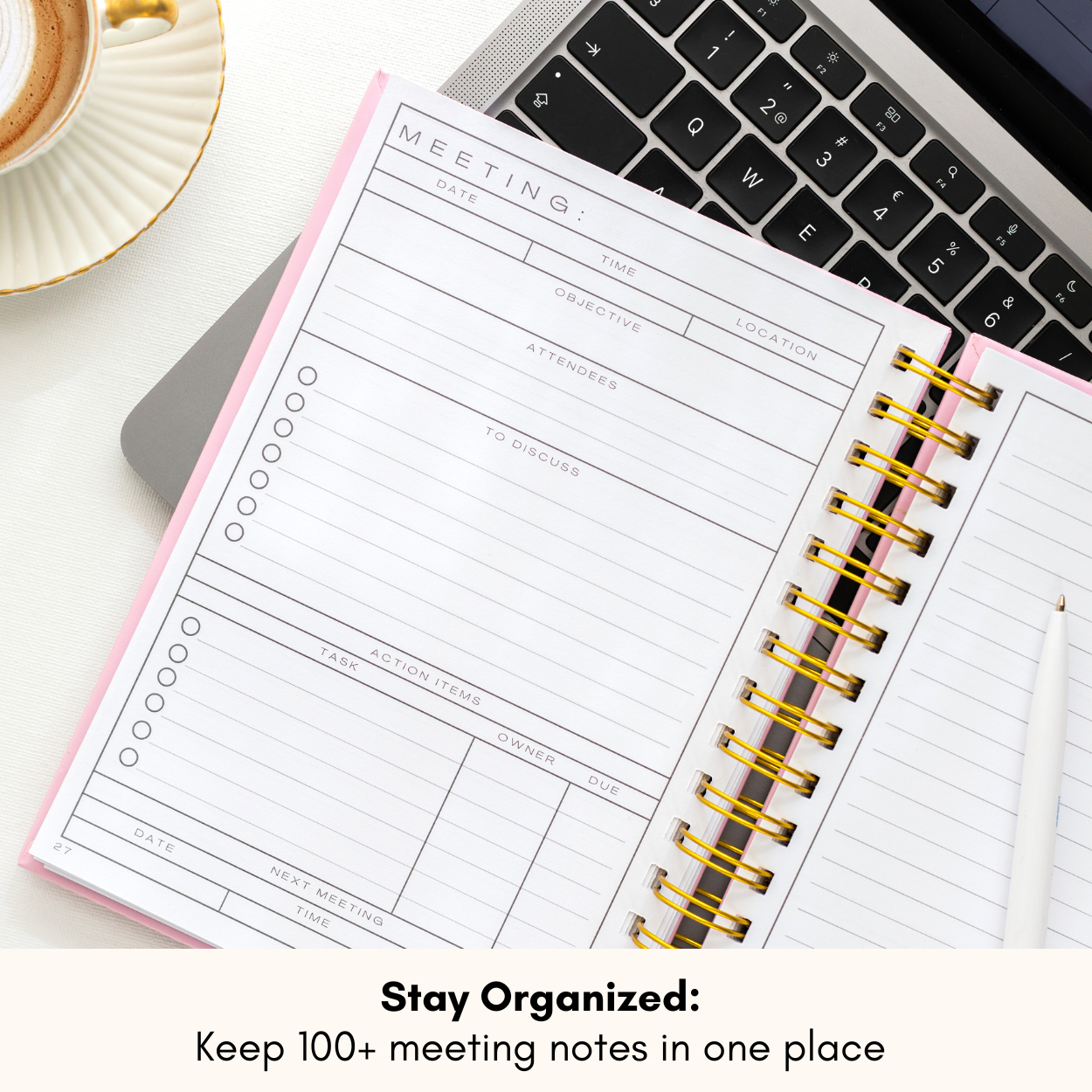 Lamare Meeting Notebook – Project Planner & Work Organizer