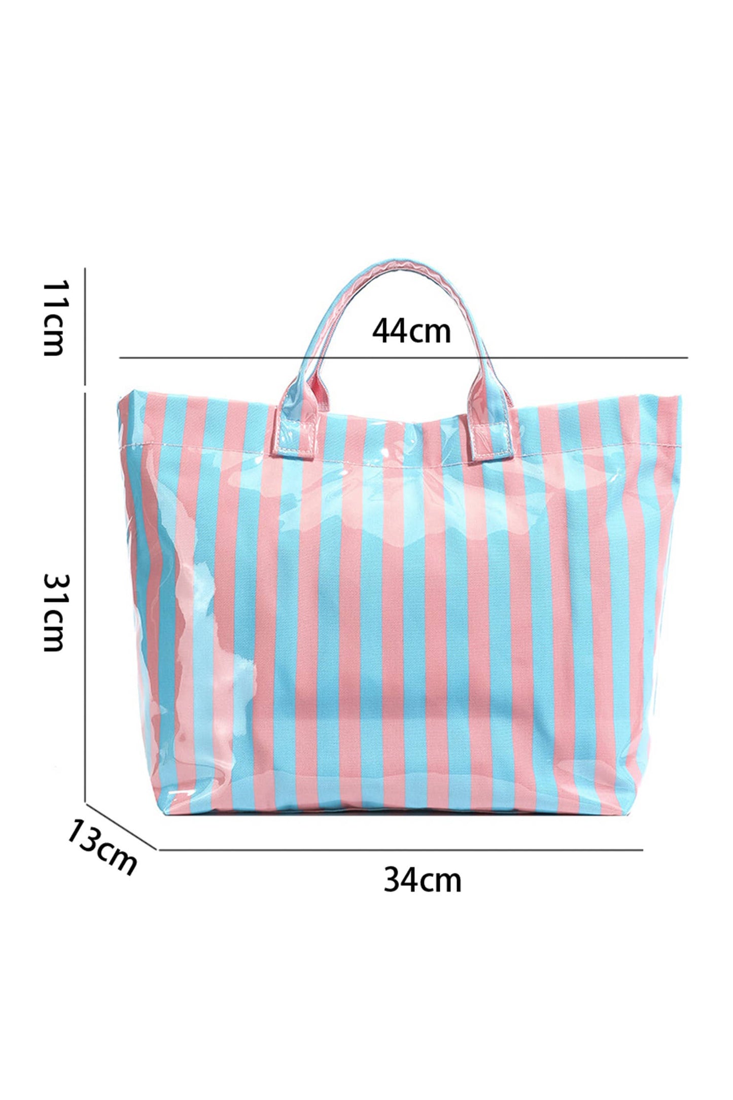 Magnolia Glossy Striped Large Tote Bag