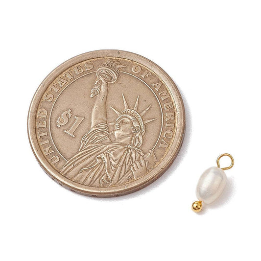 Mini Gold Freshwater Pearl Charm