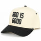 C.C GOD IS GOOD Embroidered Letter Two Tone Trucker Hat