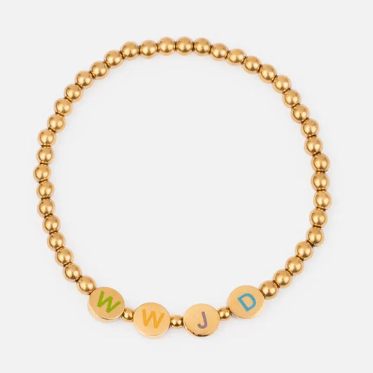 Gold WWJD Letter Bracelet- Small