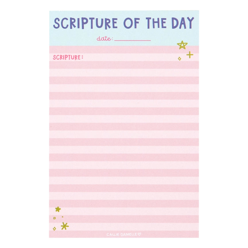 Scripture of the Day Pink 4x6 Notepad