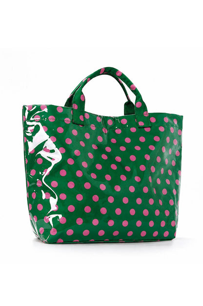 Large Polka Dot Vinyl Tote Bags | 40P636