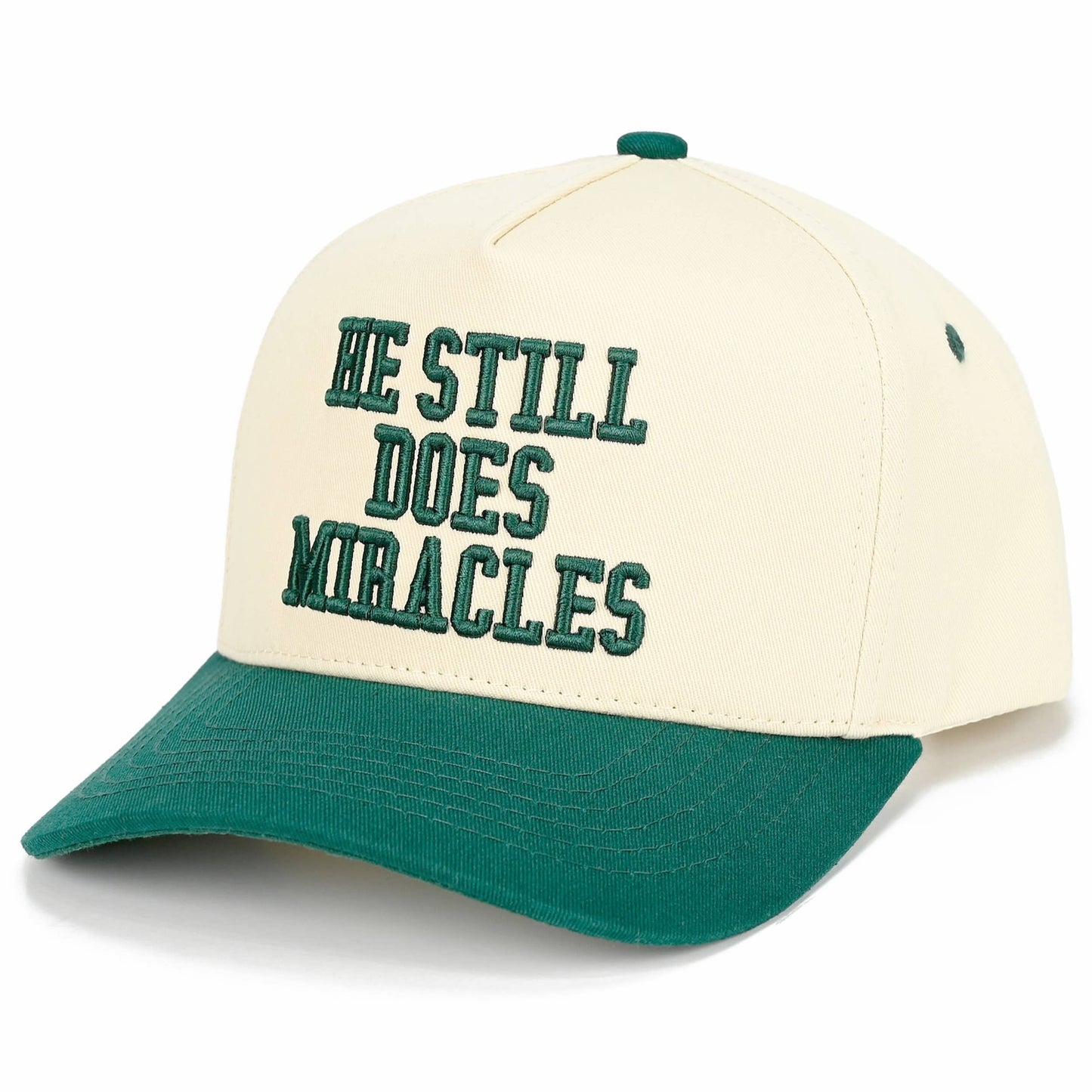 C.C HE STILL DOES MIRACLES Letter Two Tone Trucker Hat