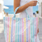 Magnolia Glossy Striped Large Tote Bag