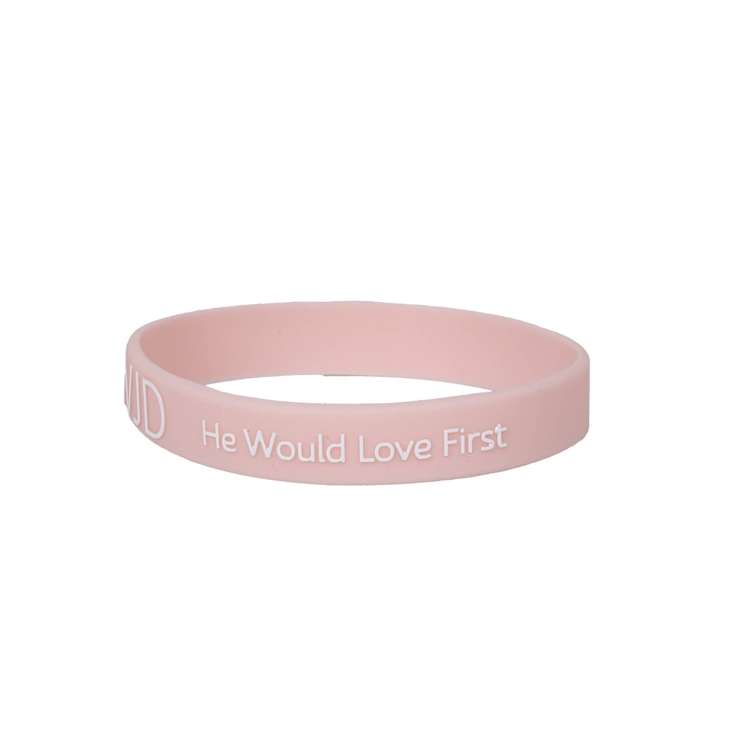 Silicone Bracelet - WWJD He Would Love First - Blush - Pk12