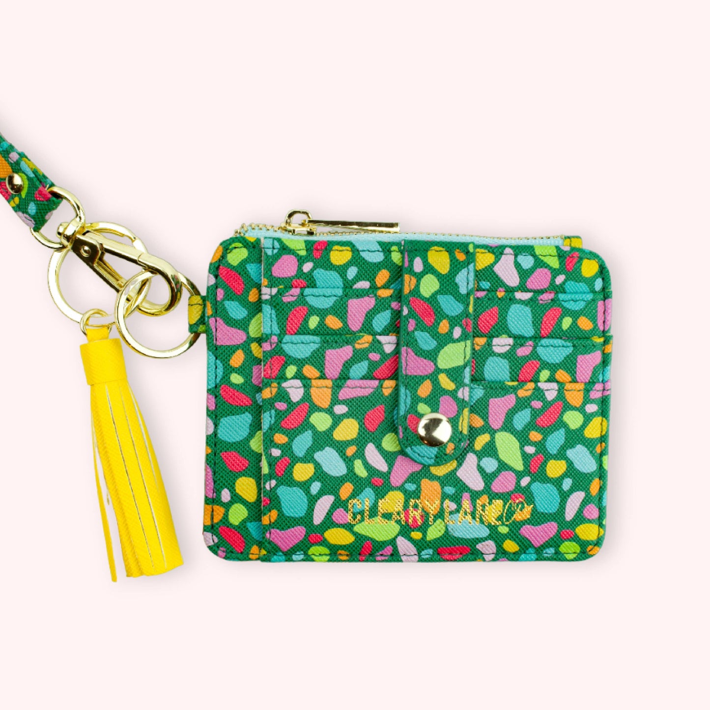 Wallet Keychain - Emerald Rainbow Terrazzo