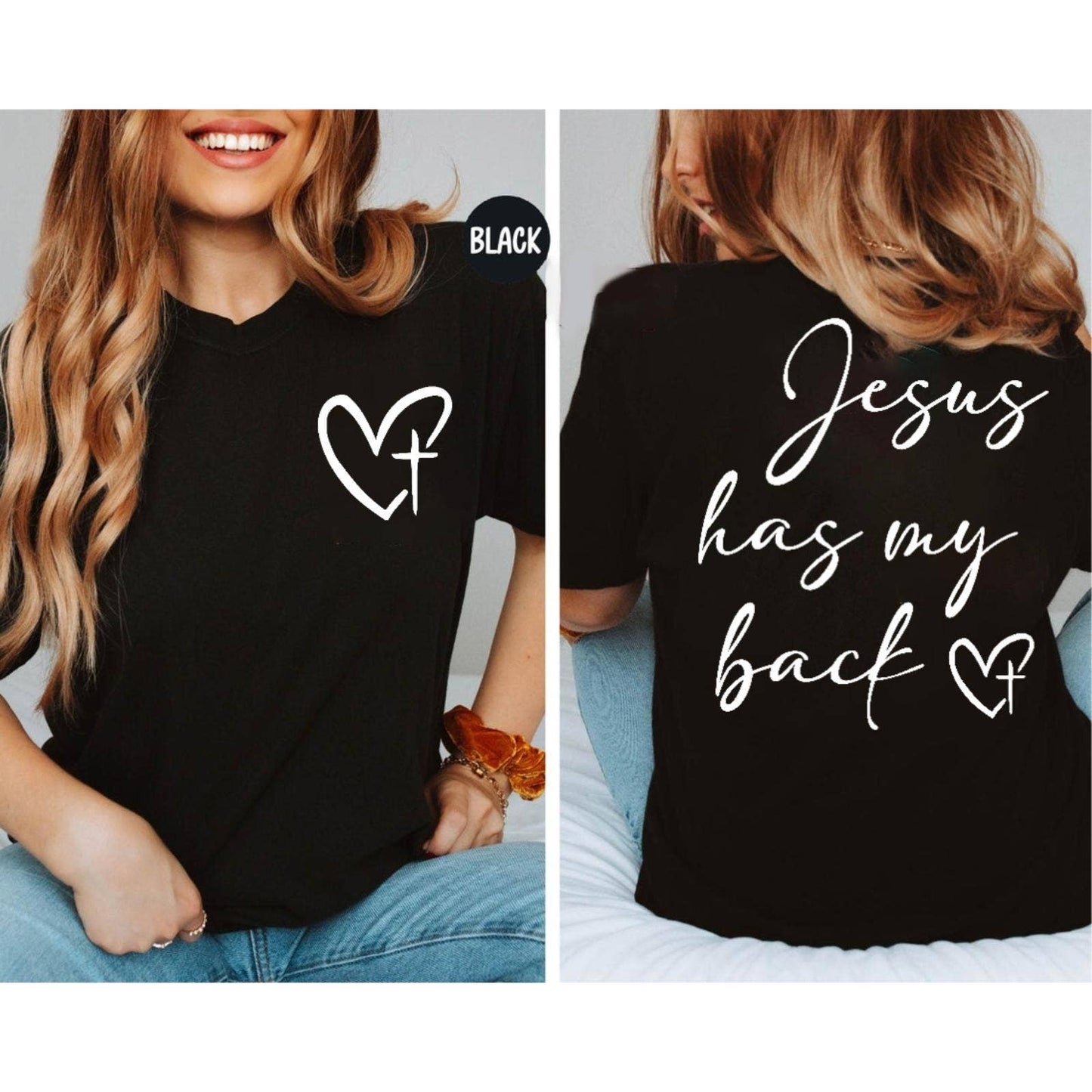 Graphic T-shirt Heart Cross Design T-Shirt