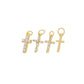 Gold, Pearl & CZ Mini Cross Charms for Jewelry Making