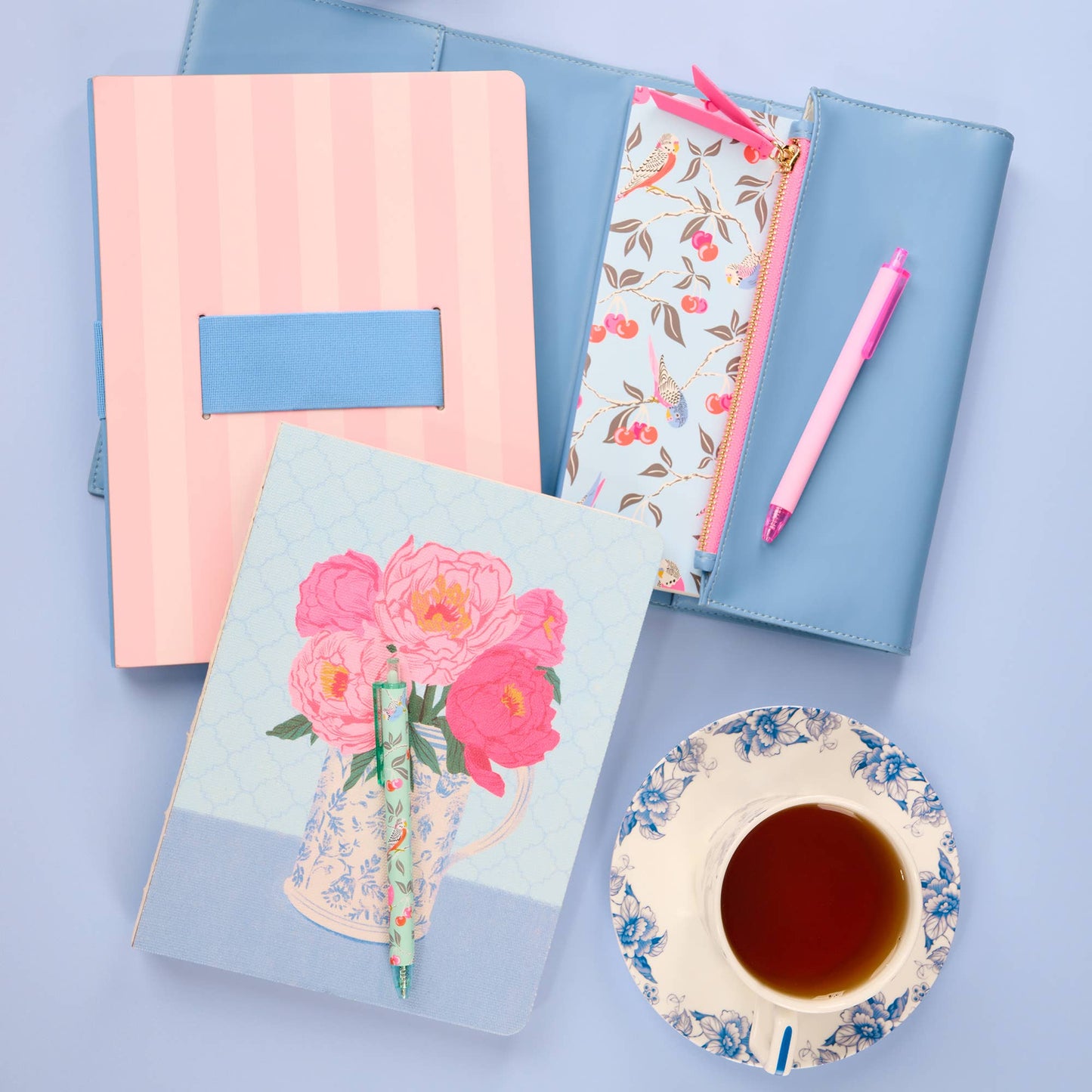Periwinkle & Pink Keri Notebook Organizer
