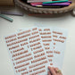 Books of the Bible Header Sticker Labels - CORAL