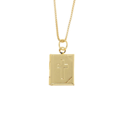 Gold Cross Locket Charm, photo locket for Necklace CPG2948