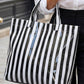 Magnolia Glossy Striped Large Tote Bag